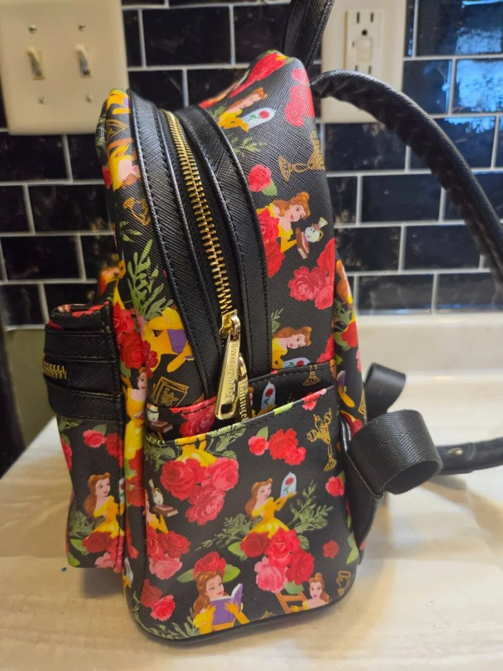 Loungefly Mini Backpack- Beauty and the Beast Belle Floral